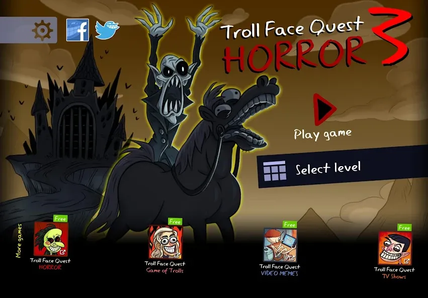 Troll Face Quest: Horror 3 (Тролл Фейс Квест)  [МОД Unlimited Money] Screenshot 1