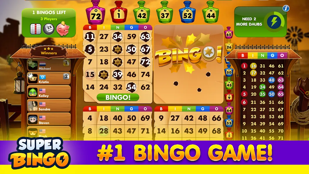 Super Bingo HD - Bingo Games (упер Бинго )  [МОД Много монет] Screenshot 4