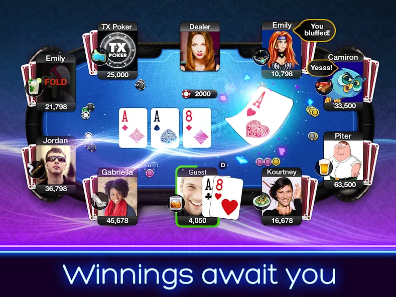 TX Poker - Texas Holdem Poker  [МОД Mega Pack] Screenshot 2