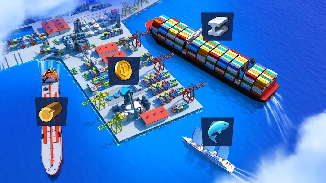 Sea Port: Cargo Boat Tycoon (Си Порт)  [МОД Все открыто] Screenshot 5