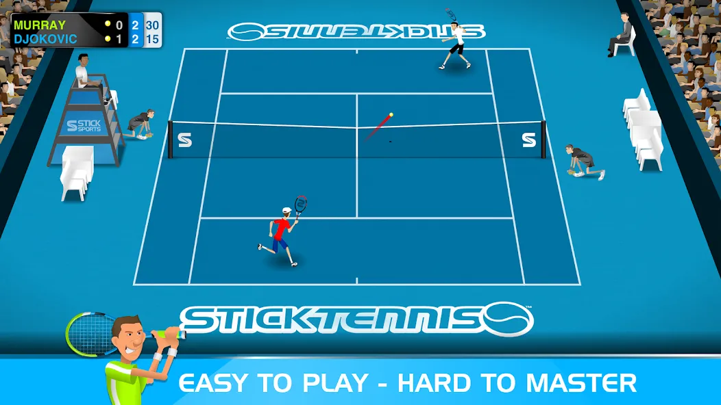 Stick Tennis (Стик Теннис)  [МОД Много монет] Screenshot 1