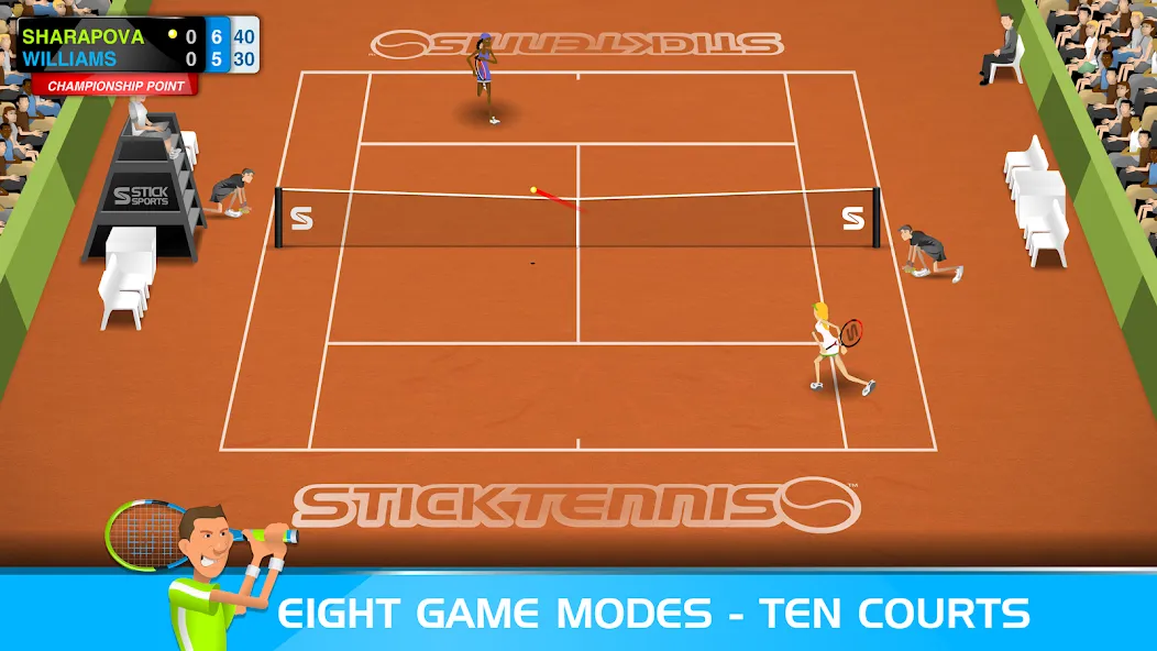 Stick Tennis (Стик Теннис)  [МОД Много монет] Screenshot 3