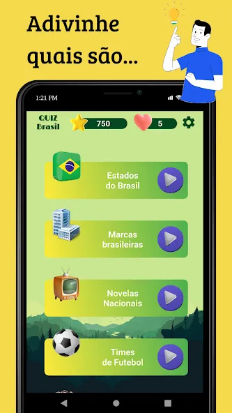 Quiz Brasil (Квиз Бразилия)  [МОД Unlimited Money] Screenshot 2