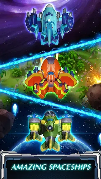 Skyforce Invaders (Скаифорс Инвейдерс)  [МОД Бесконечные деньги] Screenshot 3