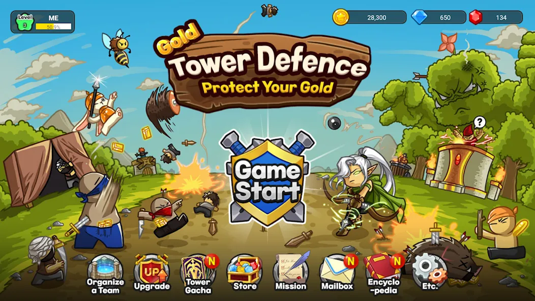 Gold tower defence M (Голд тауэр дефенс М)  [МОД Много монет] Screenshot 1