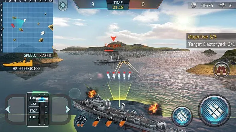 Warship Attack 3D  [МОД Бесконечные деньги] Screenshot 2