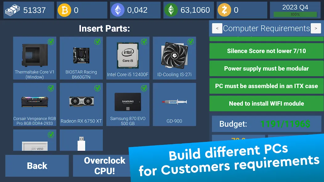 PC Creator Simulator (ПК Создатель Симулятор)  [МОД Меню] Screenshot 2