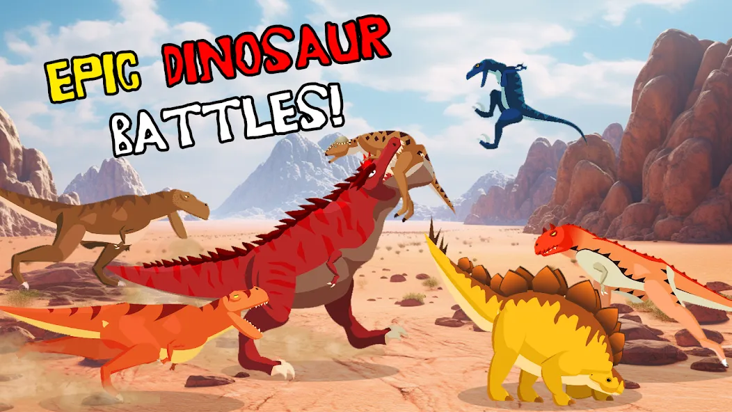 T-Rex Fights Dinosaurs  [МОД Menu] Screenshot 1