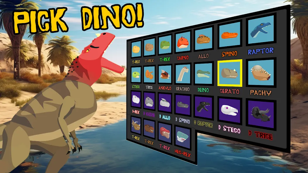 T-Rex Fights Dinosaurs  [МОД Menu] Screenshot 2