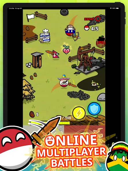 Countryball Potato Mayhem (Кантрибол Потето Мейхем)  [МОД Unlocked] Screenshot 5