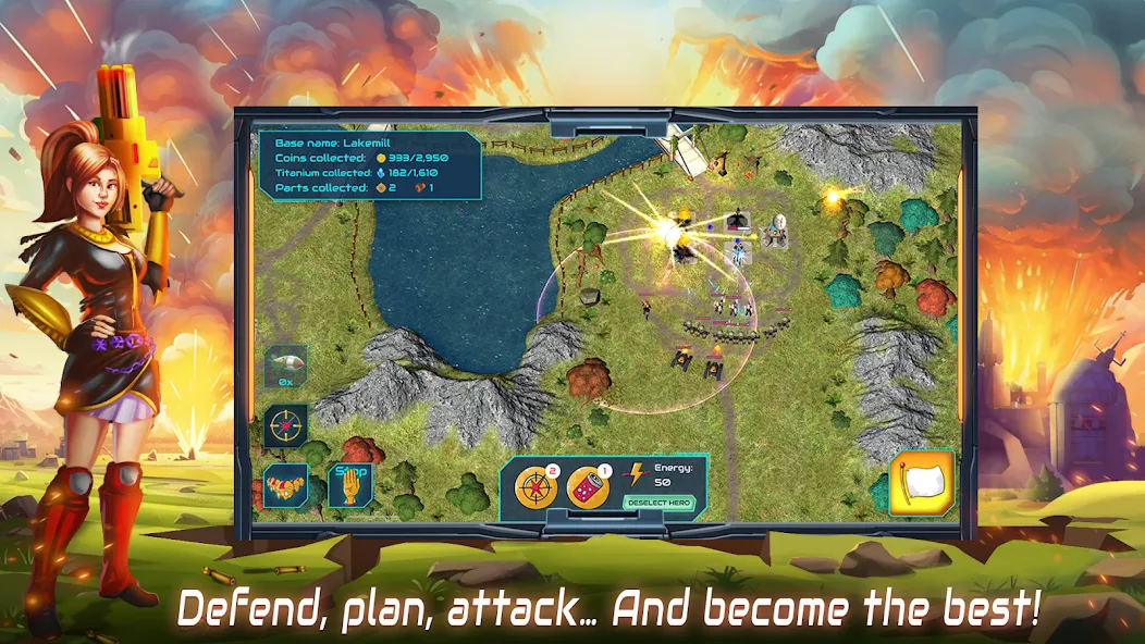 Boulder Base: Defense Strategy (Боулдер Бейс)  [МОД Много монет] Screenshot 2