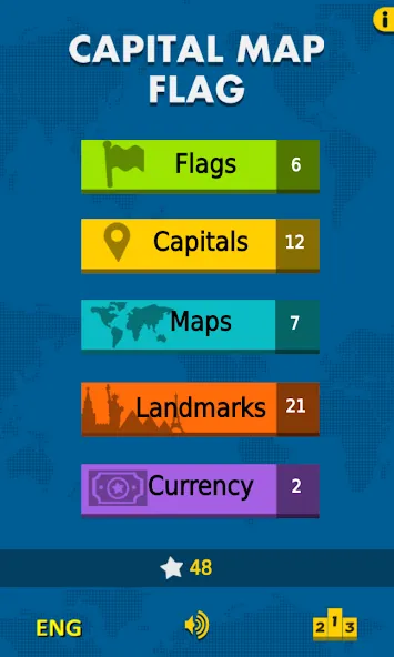 Capital Map Flag - geo quiz  [МОД Unlimited Money] Screenshot 1