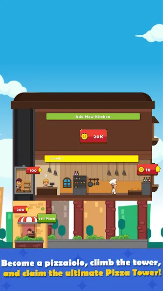 Pizza Tower: Idle Tycoon (Пицца Тауэр)  [МОД Unlimited Money] Screenshot 1