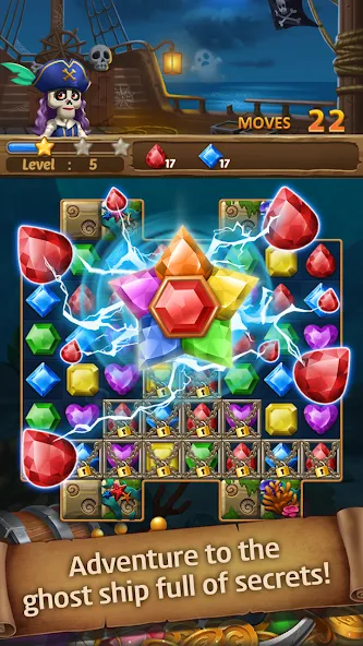 Jewels Ghost Ship: jewel games (Джуэлз Гост Шип)  [МОД Mega Pack] Screenshot 5