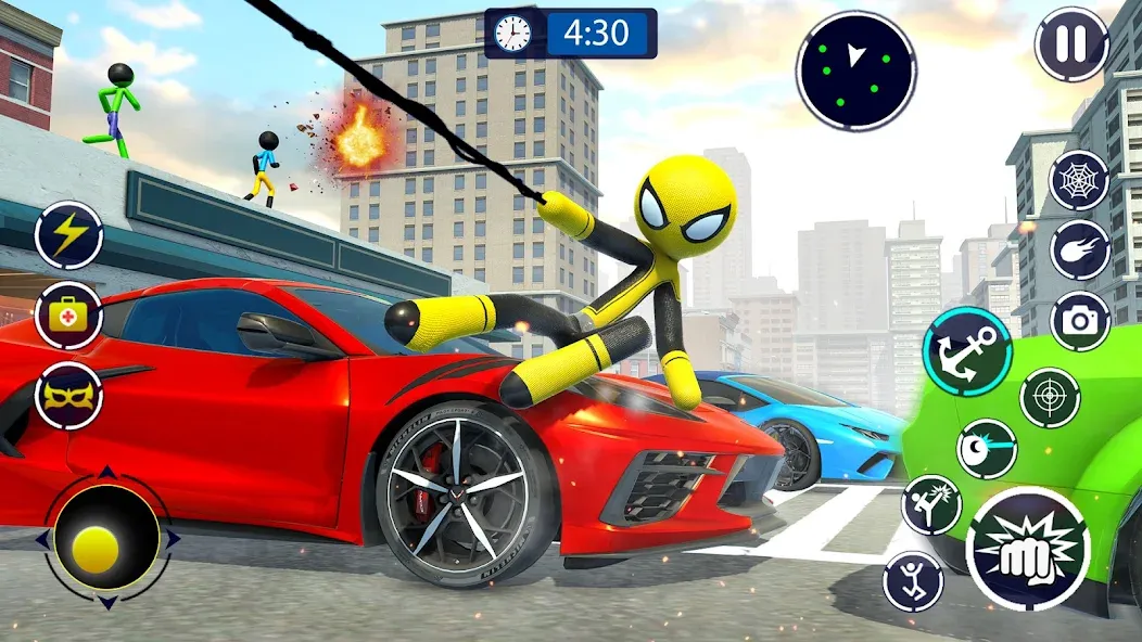 Spider Stickman Rope Hero Game  [МОД Menu] Screenshot 1