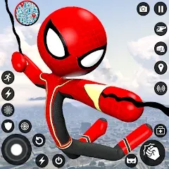 Скачать взломанную Spider Stickman Rope Hero Game  [МОД Menu] - полная версия apk на Андроид