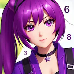 Взломанная Anime Manga Color by Numbers  [МОД Бесконечные монеты] - полная версия apk на Андроид