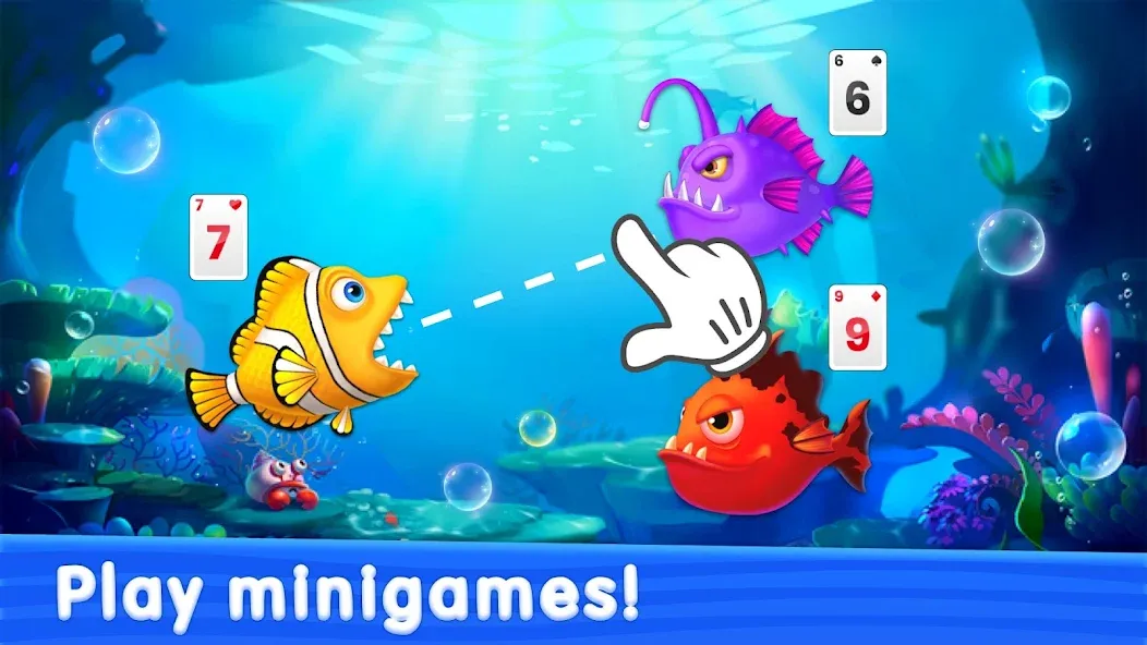 Solitaire TriPeaks: Aquarium (Солитер ТриПикс)  [МОД Бесконечные деньги] Screenshot 1