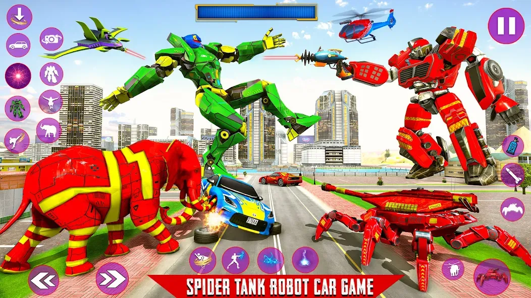 Spider Mech Wars - Robot Game  [МОД Бесконечные монеты] Screenshot 5