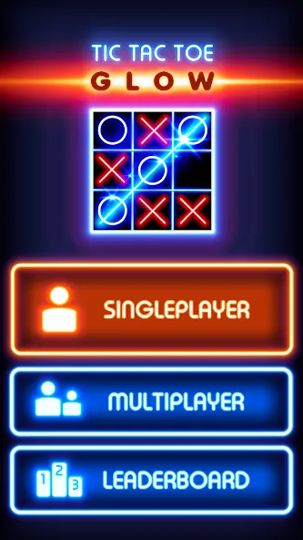 Tic Tac Toe Glow: 2 Players  [МОД Все открыто] Screenshot 1