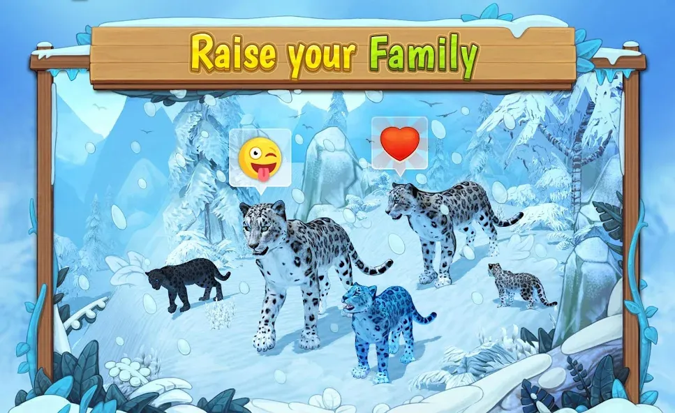 Snow Leopard Family Sim Online  [МОД Много денег] Screenshot 1