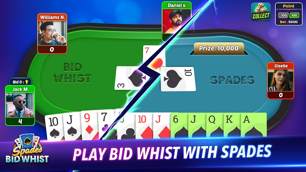 Spades: Bid Whist Classic Game (Бид Вист Классик)  [МОД Unlocked] Screenshot 2