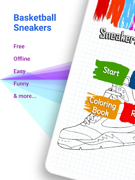 Basketball Shoes Coloring Book (Раскраска кроссовок для баскетбола)  [МОД Mega Pack] Screenshot 5