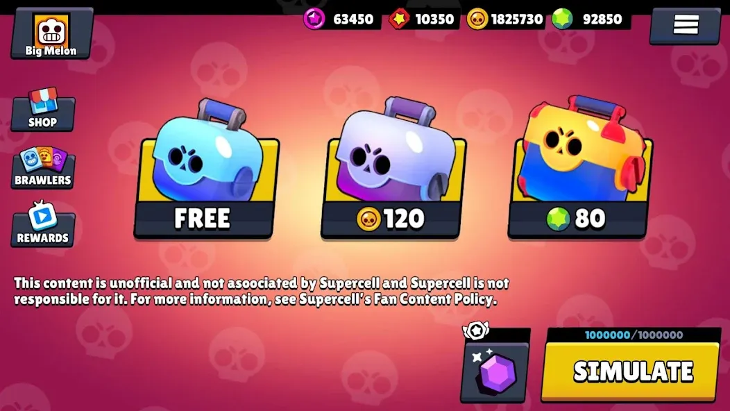 Box Simulator for Brawl Stars  [МОД Бесконечные деньги] Screenshot 1