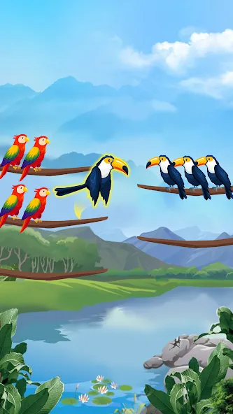 Bird Sort - Color Puzzle  [МОД Бесконечные монеты] Screenshot 4