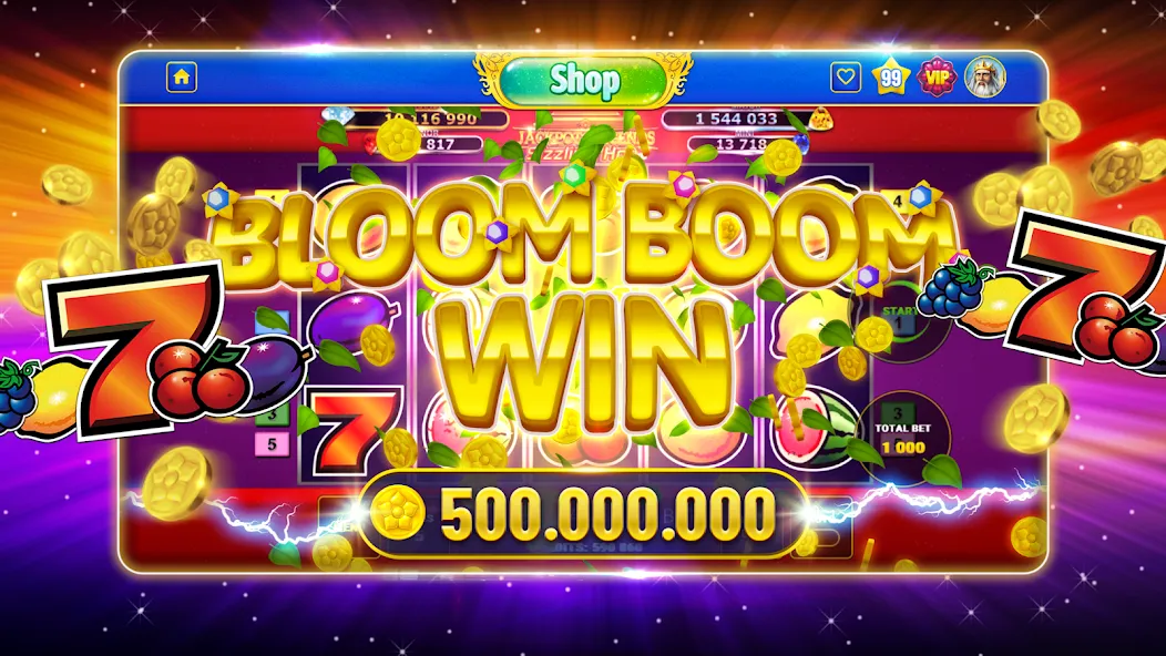 Bloom Boom Casino Slots Online (Блум Бум Казино Слоты Онлайн)  [МОД Menu] Screenshot 1