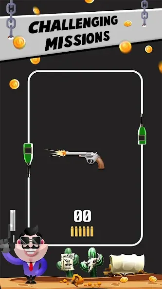 Bottle Shooting VS Gun  [МОД Бесконечные монеты] Screenshot 1