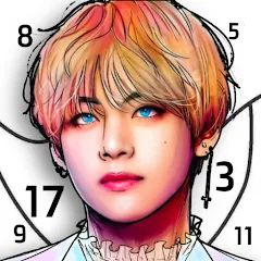 Взлом Kpop Paint by Numbers BT21  [МОД Бесконечные деньги] - полная версия apk на Андроид