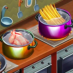 Взломанная Cooking Team: Restaurant Games  [МОД Mega Pack] - полная версия apk на Андроид