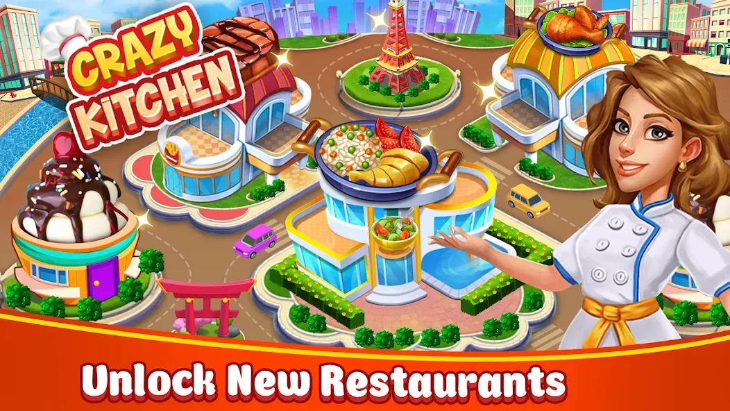 Food Game Crazy Super Chef  [МОД Много монет] Screenshot 1