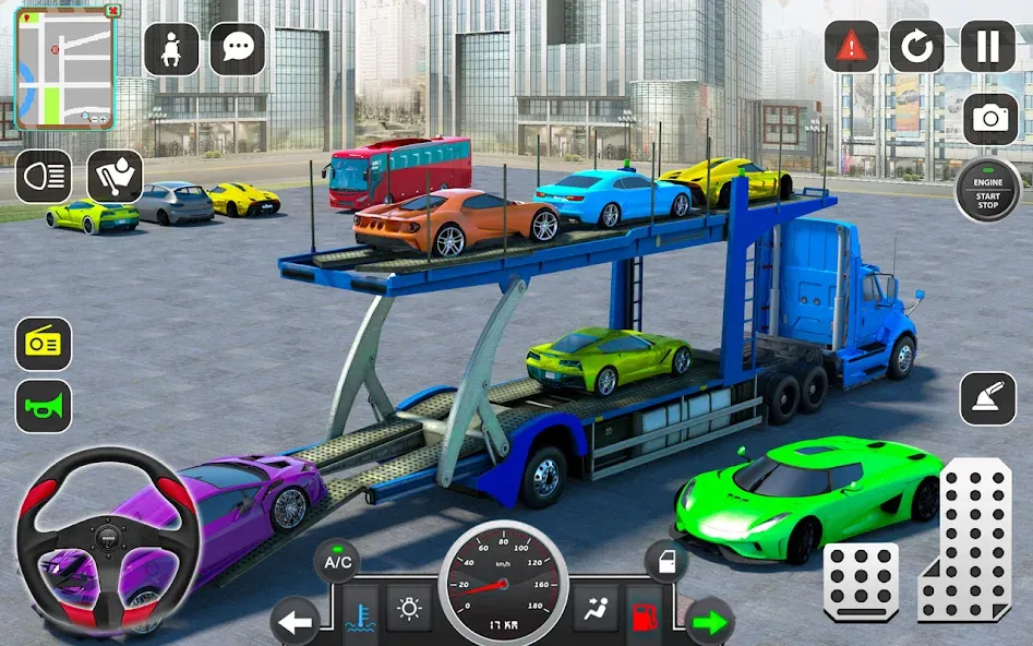 Trailer Truck Car Transport 3D  [МОД Unlimited Money] Screenshot 1