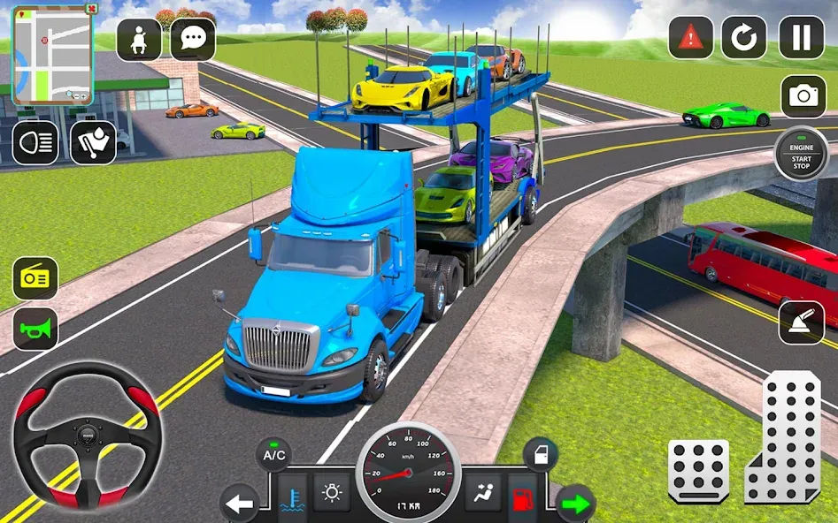 Trailer Truck Car Transport 3D  [МОД Unlimited Money] Screenshot 2