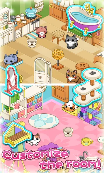 Cat Room - Cute Cat Games (Кэт Рум)  [МОД Много монет] Screenshot 4