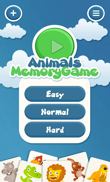 Animals memory game for kids  [МОД Много денег] Screenshot 1