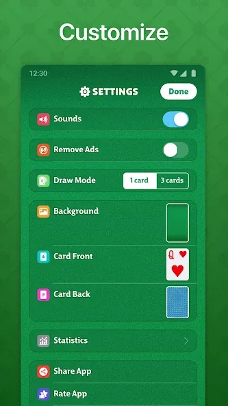 Solitaire - Classic Card Game (Солитер)  [МОД Все открыто] Screenshot 5