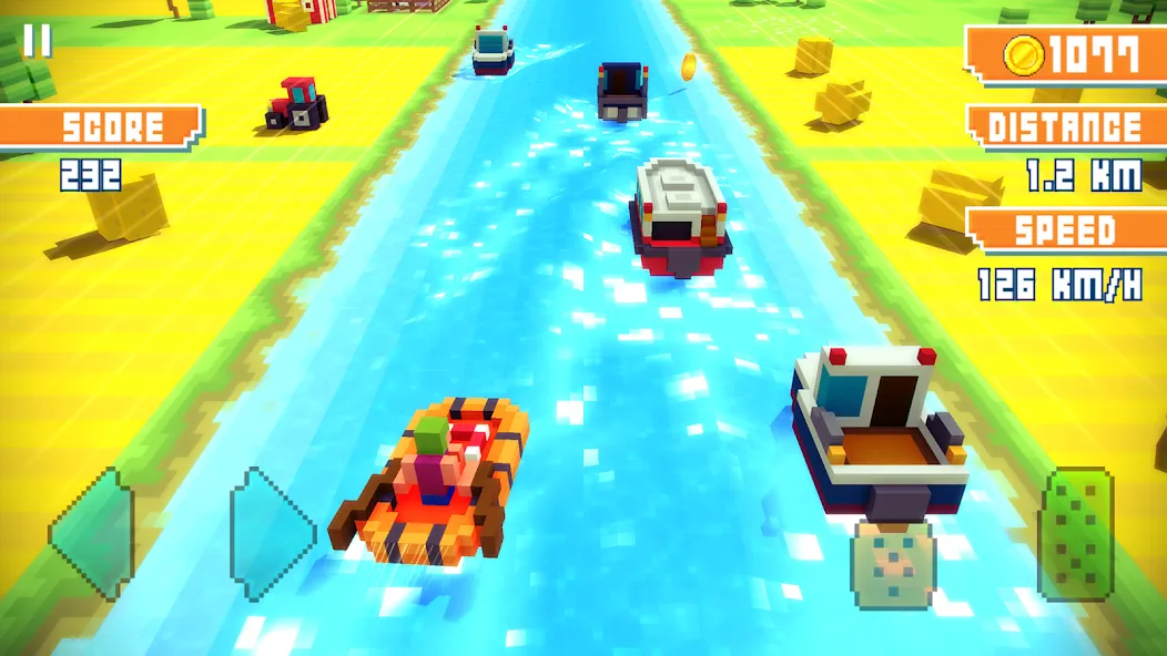 Blocky Highway: Traffic Racing (Блоки Хайвей)  [МОД Unlocked] Screenshot 2