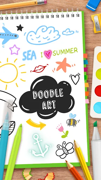 Draw Doodle - Kids drawing  [МОД Много монет] Screenshot 1