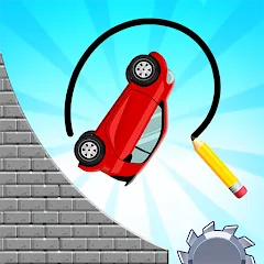 Скачать взлом Draw 2 Bridge: Draw Save Car (Дроу 2 Бридж)  [МОД Бесконечные монеты] - полная версия apk на Андроид