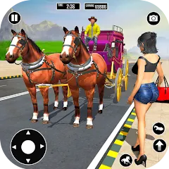 Скачать взломанную Horse Cart Taxi Transport Game  [МОД Много денег] - стабильная версия apk на Андроид