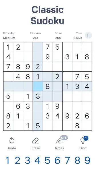 Sudoku.com - Classic Sudoku  [МОД Много монет] Screenshot 1