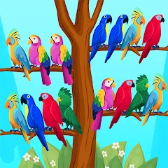 Взломанная Bird Puzzle - Color Game  [МОД Все открыто] - полная версия apk на Андроид