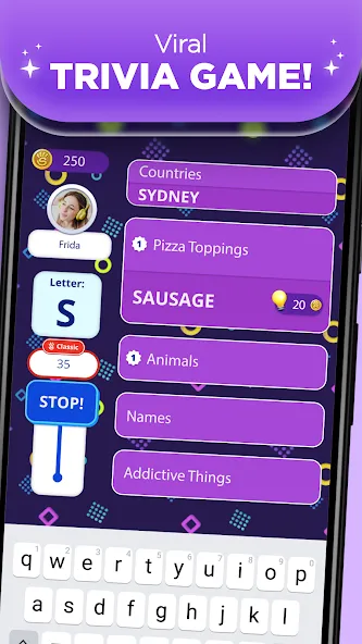 Stop 2 - Word Trivia Game  [МОД Бесконечные монеты] Screenshot 1