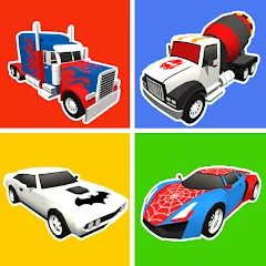 Скачать взломанную Superhero Car Merge Battle  [МОД Все открыто] - последняя версия apk на Андроид