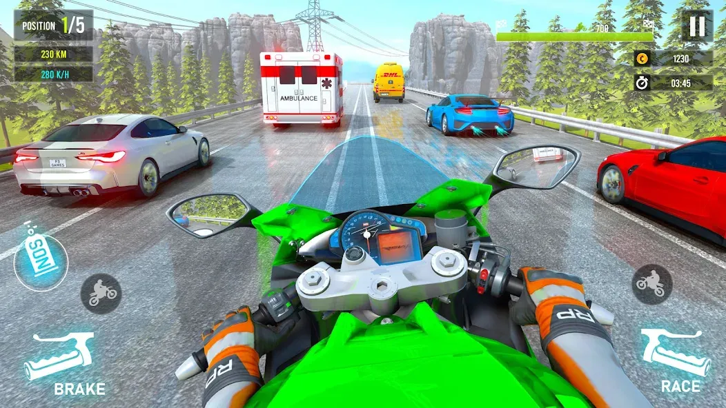 Moto Traffic Bike Race Game 3d (Мото Трафик Байк Рейс Гейм 3д)  [МОД Много монет] Screenshot 5