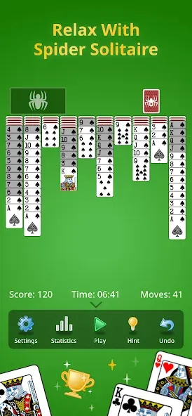 Spider Solitaire Classic  [МОД Menu] Screenshot 1