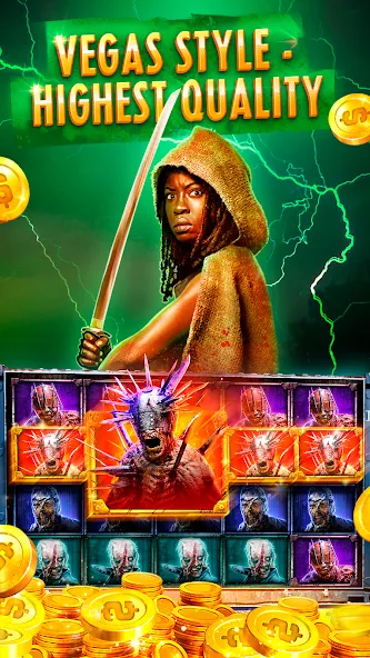 The Walking Dead Casino Slots (Зе Вокинг Дед Казино Слотс)  [МОД Бесконечные монеты] Screenshot 1